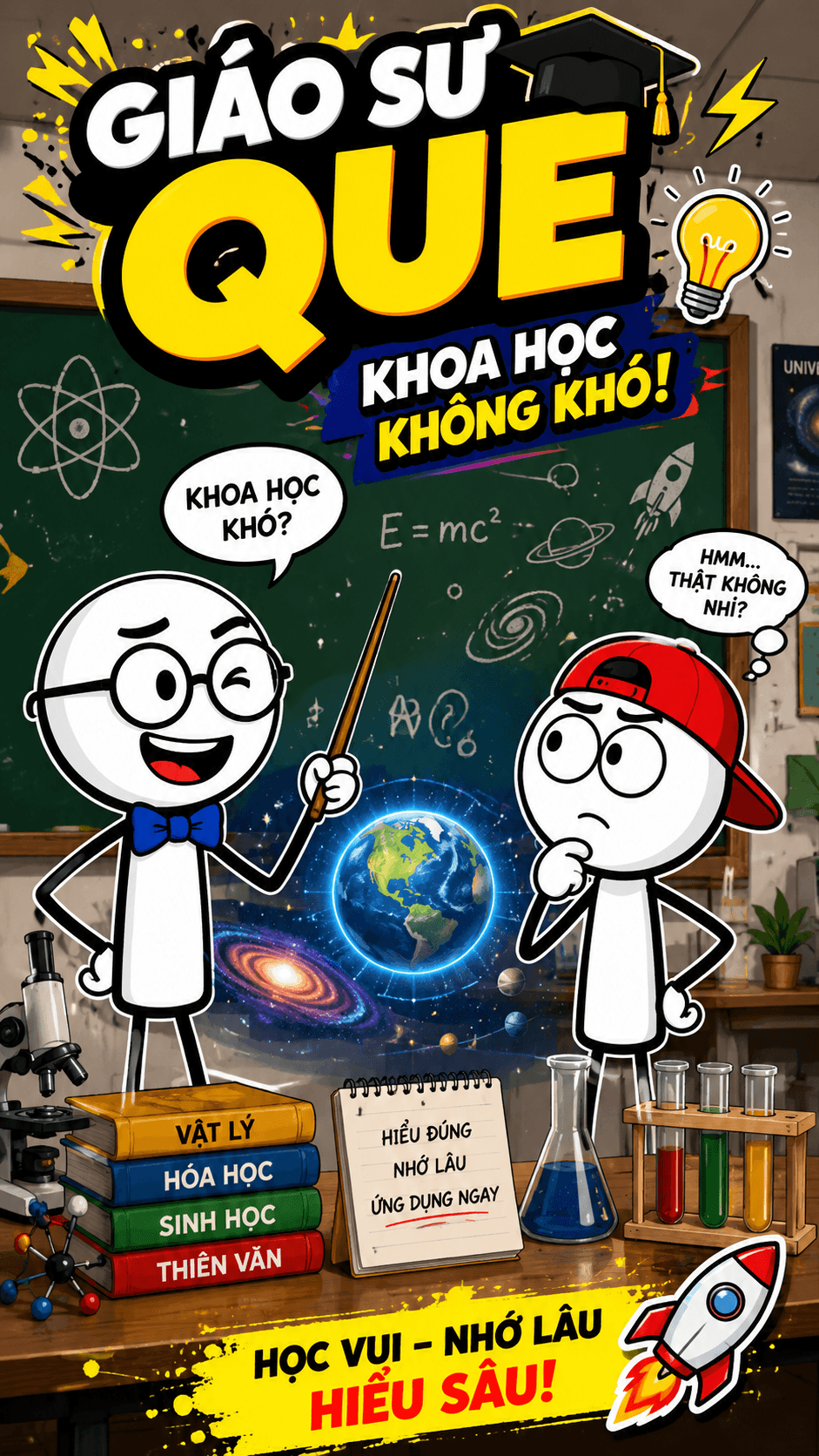 Chatbot AI Giáo Sư Que Tạo Video Khoa Học Giải Thích Bằng Veo3