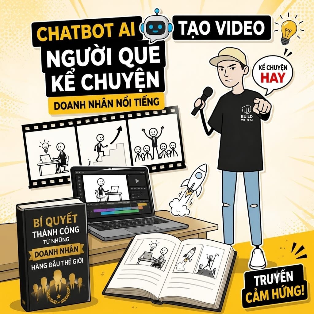 Chatbot AI Tạo Video Người Que Kể Chuyện Doanh Nhân Nổi Tiếng, Bán Sách Kinh Doanh